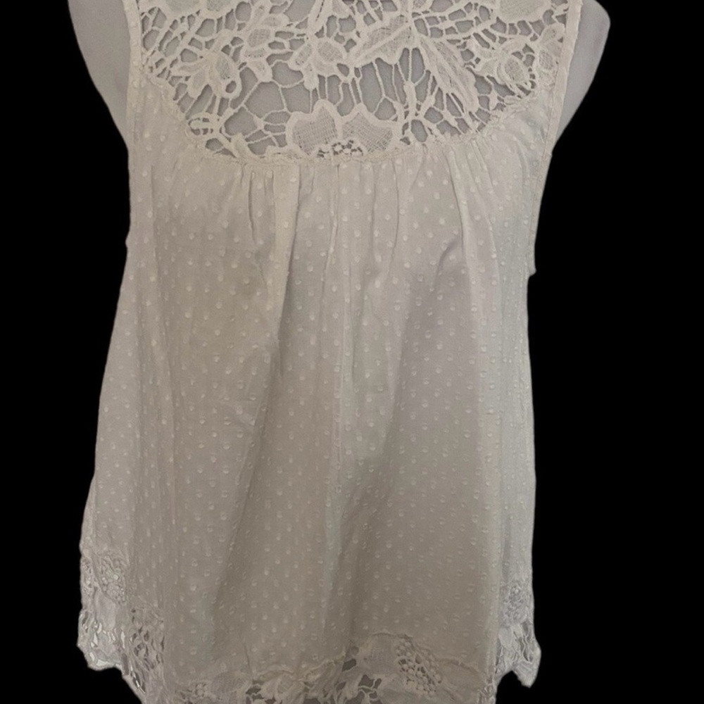 Anthropologie💙💎💎Elegant White Lace Women's Top, - Picture 7 of 14